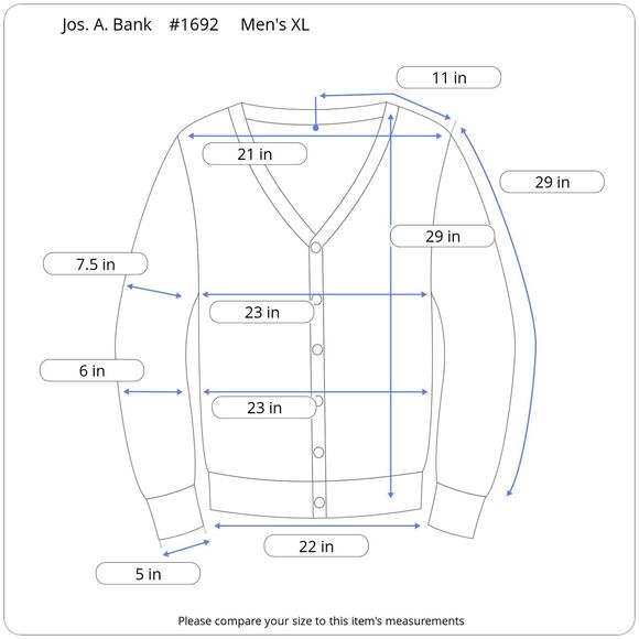 Jos. A. Bank Merino Wool Shawl Collar Sweater Men’s XL Slim Fit Navy Ribbed Knit - Picture 12 of 12